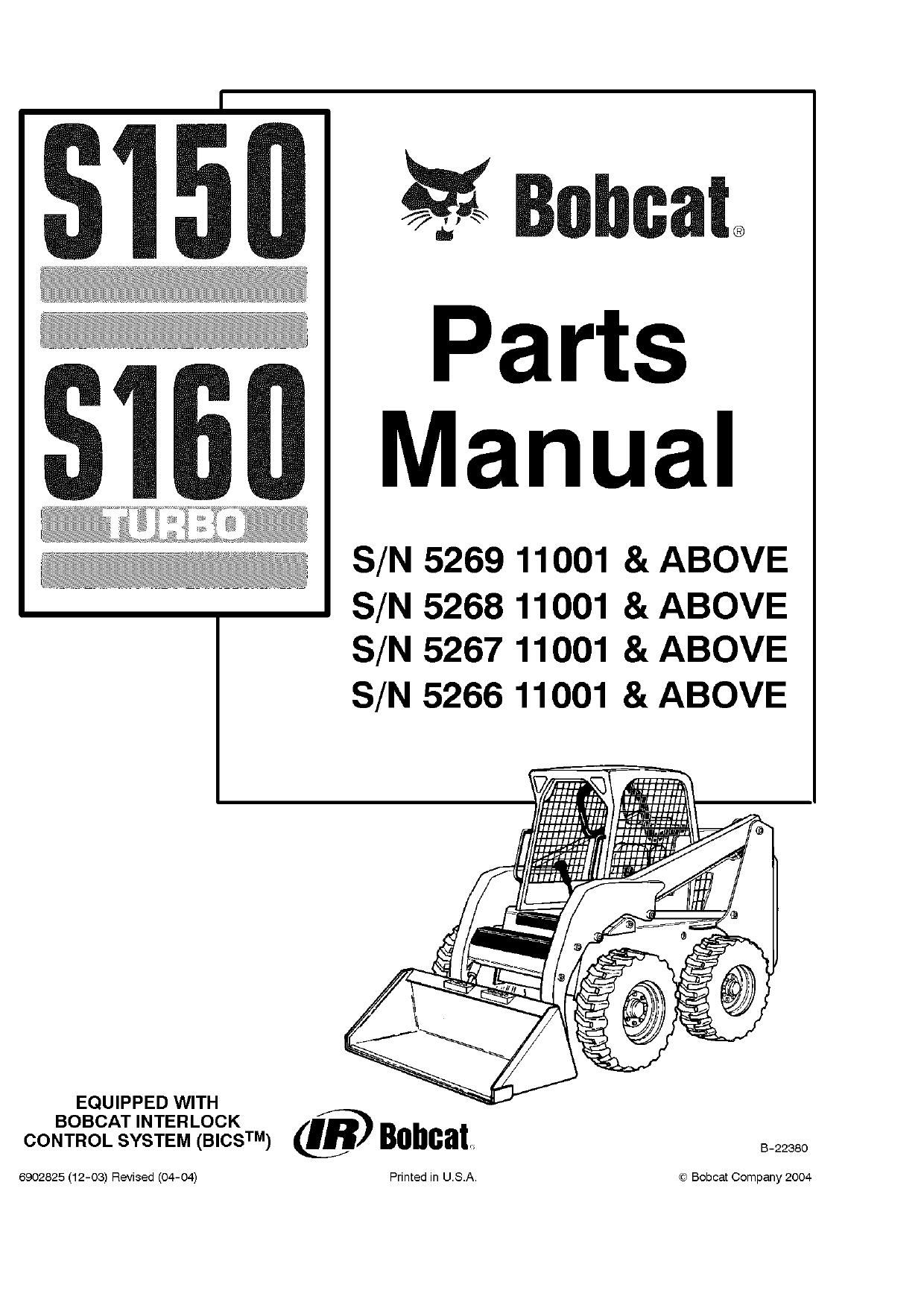 Bobcat S150 S160 PARTS MANUAL
